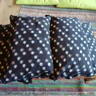 蕎麦殻枕×5個　ソバガラマクラ　カスリ　和テイスト　枕カバー付