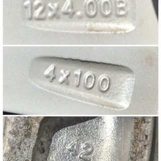 バリ山【格安売切り】ブリジストン VRX2 145/80R12 バモス ライフ ミニキャブ エブリィ スクラブ ホイールタイヤ4本セットの画像
