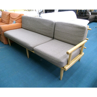 赤い片側アーム付きソファ コーナーソファ「アレッタ2」片肘ラブソファ向って右肘+コーナー