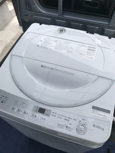 取引中2017年製高年式シャープ全自動洗濯機6キロ美品。千葉県内配送無料。設置無料。