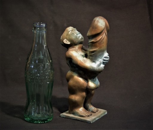 真鍮巨根男性像　銅製細工 男根 生殖崇拜 巨陽神