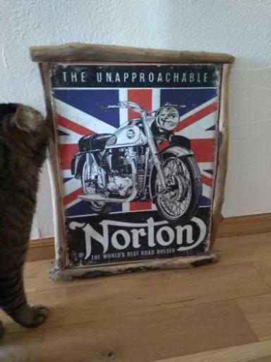 Norton ガーデニング、インテリア バイクの絵 流木