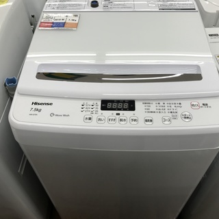 【未使用品】簡易乾燥機能付洗濯機　ﾊｲｾﾝｽ　HW-G75　7.5kg　2018年製