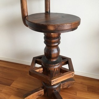 高級家具】アンティーク カウンターチェア 回転式