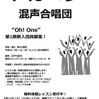 【活動休止しました】英語で歌いたい方必見。江戸川区のアカペラ混声...