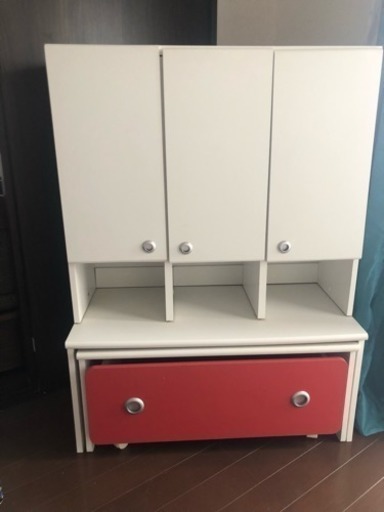 男の子 女の子 両方対応のリバーシブル引き出し&テーブル付き