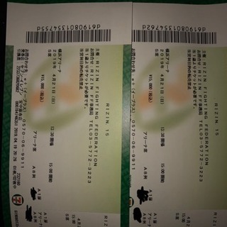 RIZIN.15チケット s席 連番2枚