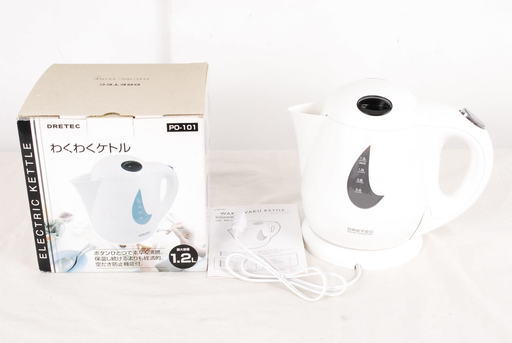 8881 未使用 DRETEC ドリテック わくわくケトル 電気ケトル PO-101 1.2L 2010年製 取扱説明書 箱付　アントレ