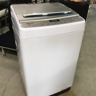 中古美品！2018年製 Hisense ハイセンス 全自動電気洗濯機 HW-DG75A 7.5kg 洗い