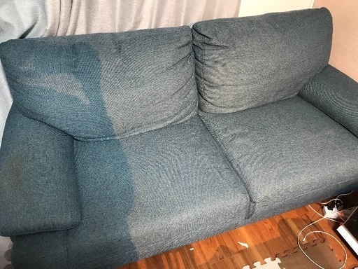 布製 ソファー 3人掛け 水色