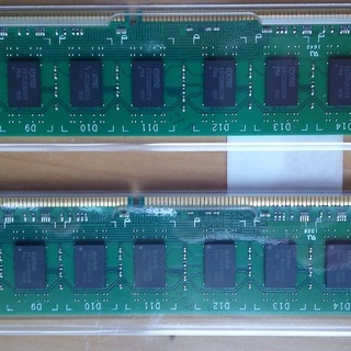パソコンディスクトップ用 増設メモリ  DDR3 1066MHz（ PC3-8500）4Gx2枚セット中古の画像