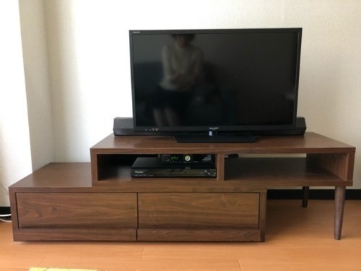 テレビ台 ウォルナット調 横幅調整可能