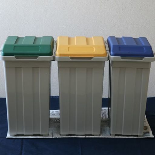 ふた付きゴミ箱　分別ダストボックス３個セット（中古）