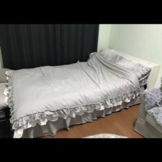 【美品】収納付きセミダブル ベッド 使用1ヶ月未満 お洒落【中古】の画像