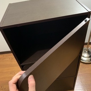 棚 ふた付き ダークブラウンの画像