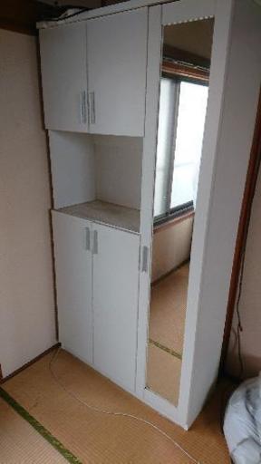 下駄箱 姿見付き