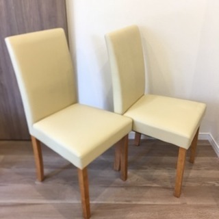 木製合皮椅子2個セットの画像