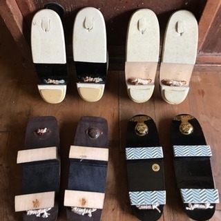 Vintage Geta & Zori 草履x2 下駄x2 婦人物の画像
