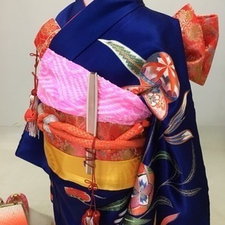 D)七五三着物七歳女の子用セットの画像