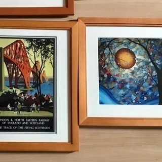 額縁17点セット、ミュシャ他 アートフレームの画像