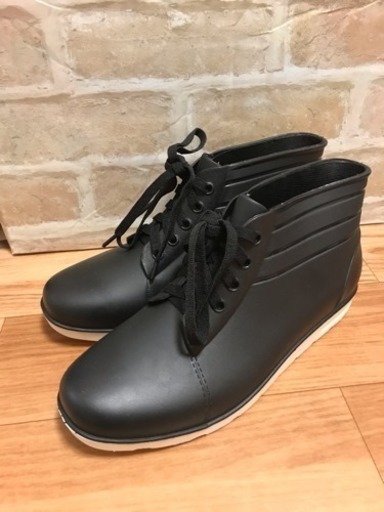 スニーカー風 メンズ レインシューズ 防水 雨靴 長靴