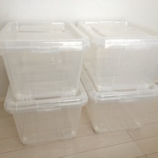 HOME COORDY フタ式コロ付き衣装ケース 4個セット ク...