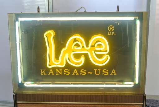 アンティーク Lee KANSAS-USA ネオン管電光看板 通電確認済み！