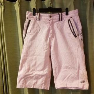 おしゃれなピンクのブロックチェックハーフパンツ