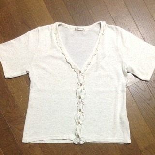 Mサイズ　アンサンブル  (ノースリーブ&半袖カーディガン) 生成りの画像