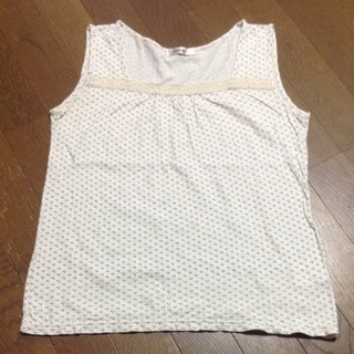 Mサイズ　アンサンブル  (ノースリーブ&半袖カーディガン) 生成りの画像