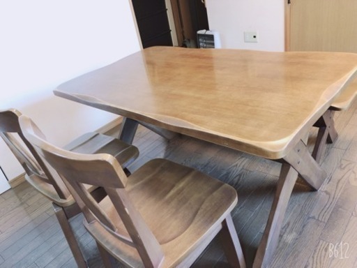 ダイニングテーブル、チェア、ベンチセット
