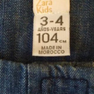 子供服　女児　ZARAザラ　デニムワンピース　104㎝の画像