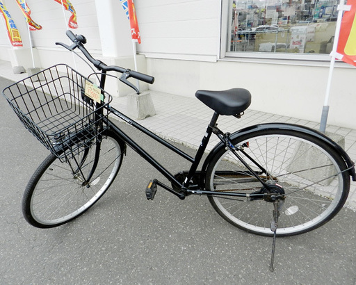 シティサイクル 26インチ【asahi AFFICHE】黒 自転車 ママチャリ ☆ PayPay(ペイペイ)決済可能 ☆ 札幌市 北区 屯田