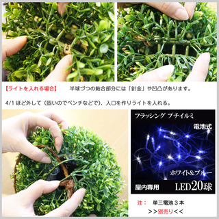 新品 LED グリーンボール プチイルミ付 ディスプレイ 飾り ライト キャンプ 当店オリジナル商品！クリスマス イルミネーションの画像