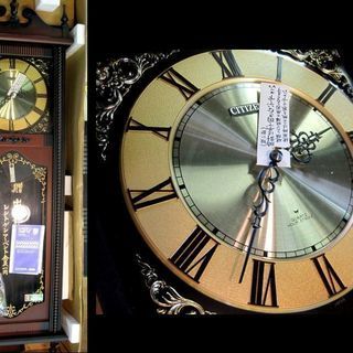 未使用【昭和レトロ】CITIZEN/シチズン 大型 柱時計 壁掛 振子時計 ボンボン時計 インテリア アンティーク 木製 記念文字有り 未使用【昭和レトロ】CITIZEN/シチズン 大型 柱時計 壁掛 振子時計