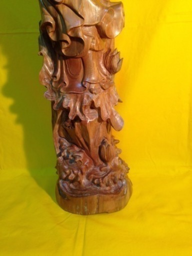 最高級インド高級白檀 観音菩薩立像 特大80cm一木彫り 白檀 手彫り 希少価値 9.5kg