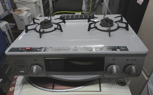 リンナイ 都市ガス12A・13A ガステーブル 2015年製 幅56cm 左強火 RT31NHS-L ガスコンロ 札幌市 白石区 東札幌