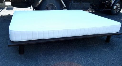 ★無印良品 ダブルサイズ ベッドフレーム マットレス付き 超高密度ポケットコイルマットレスダブル 寝具