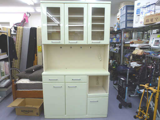PayPay可 手稲リサイクル　キッチンボード 食器棚　レンジボード　ホワイト ￥18,800-