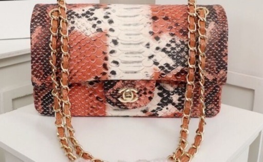 ショルダーバッグ パイソン オレンジ