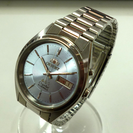 美品 ORIENT/オリエント Crystal/クリスタル 3針 メンズ 自動巻き 21石 デイデイト 腕時計 動作良好 日本製 ☆ PayPay(ペイペイ)決済可能 ☆ 札幌市 清田区 平岡