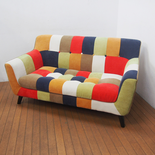 2Pソファ ラブソファ ローソファ カラフル おしゃれ かわいいソファ (CA26)