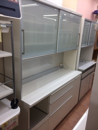 2面ワイド レンジボード★パモウナ★食器棚