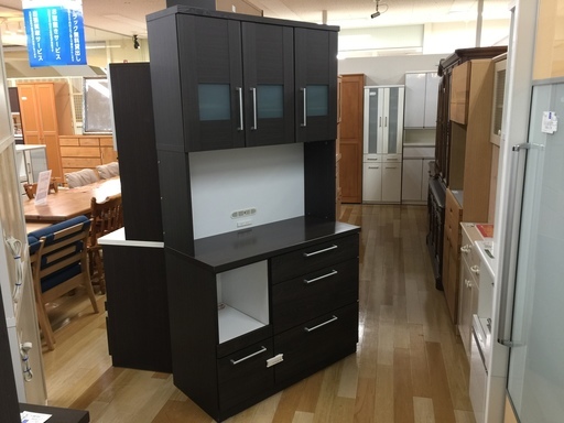 ニトリのダークブラウン3枚扉レンジボード【トレファク　岸和田】