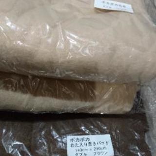 ポカポカ毛布&綿入り敷きパッド(未使用品)の画像
