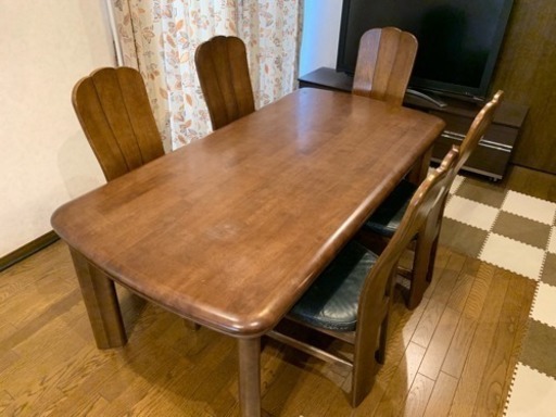 カリモクダイニングセット180x90 イス5脚