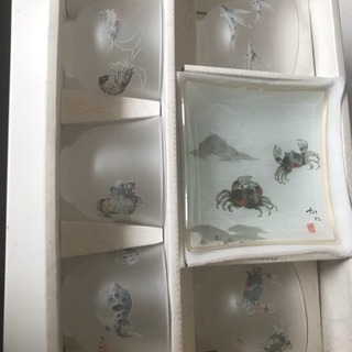 冷茶グラス  ソーサー  海の舞  5客の画像