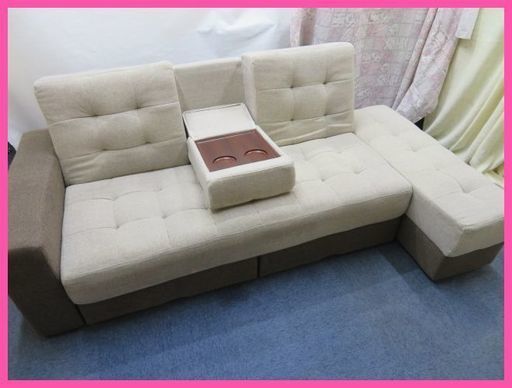 美品 スツール付テーブルソファーベッドをお安くお譲りします♪