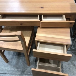 無印良品 学習机 3点セット パソコンデスク パイン材