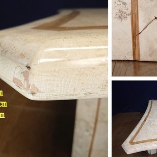 【Ｄ38 人工大理石＆本革 シングルソファ4脚 全5点セット】の画像